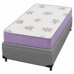 Base Bau Em Corino Com Colchao Physical Super Resistente Solteiro 88x188x53cm Ortobom Cinza 15630