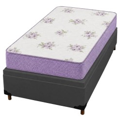 Base Bau Em Corino Com Colchao Physical Super Resistente Solteiro 88x188x53cm Ortobom Preto 69164