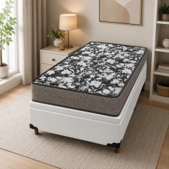 Base Bau Em Corino Com Colchao Physical Ultra Resistente Solteiro 53x188x88cm Ortobom 21125