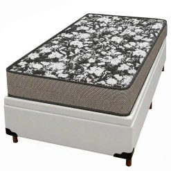 Base Bau Em Corino Com Colchao Physical Ultra Resistente Solteiro 53x188x88cm Ortobom Branco 63167