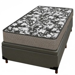 Base Bau Em Corino Com Colchao Physical Ultra Resistente Solteiro 53x188x88cm Ortobom Cinza 66219