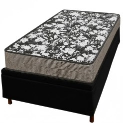 Base Bau Em Corino Com Colchao Physical Ultra Resistente Solteiro 53x188x88cm Ortobom Preto 55708