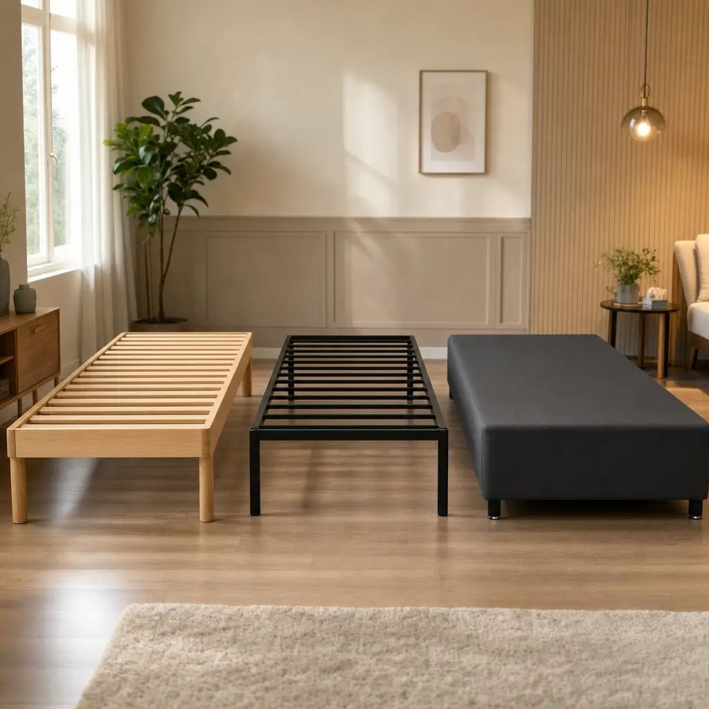 Base para colchão: madeira, metal ou box, bases de madeira e metal na sala