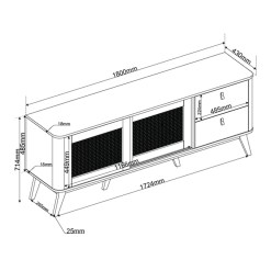 Buffet Imperatore Imperador 180cm Com 2 Portas 2 Gavetas E Pes Retro Viero 87079