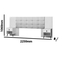 Cabeceira Box Lady Captone Casal Queen Com 2 Mesas De Cabeceira J E A 39825