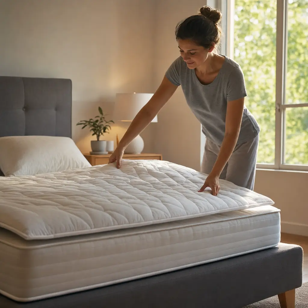 Colchão muito firme: o que fazer para ficar confortável sem trocar mulher ajustando colchão em quarto