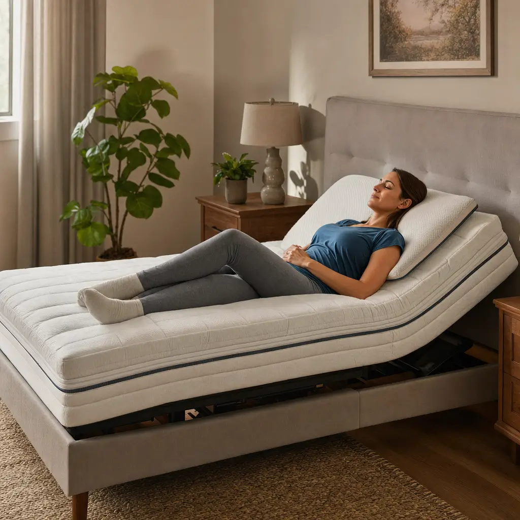 Colchão para refluxo: firmeza ideal para dormir melhor, mulher deitada com travesseiro