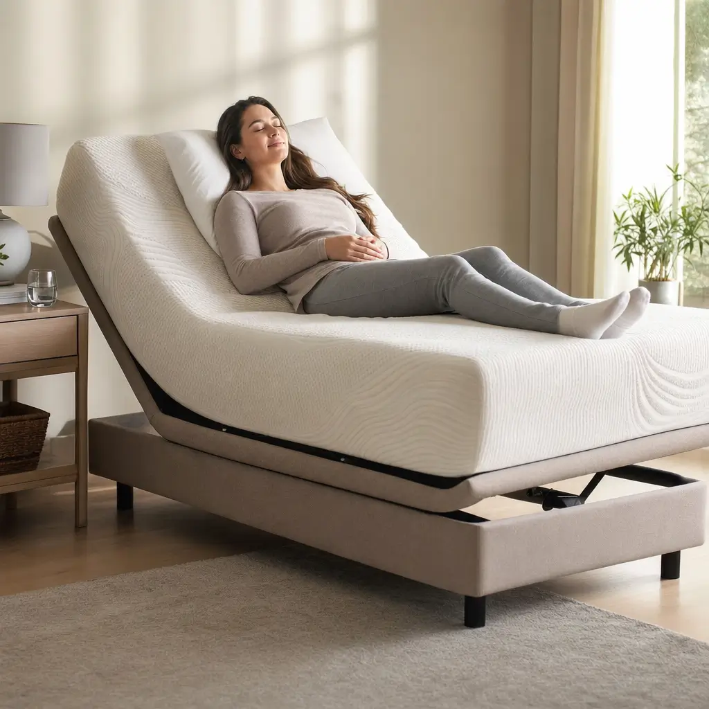 Colchão para refluxo: firmeza ideal para dormir melhor, mulher deitada na cama com travesseiro