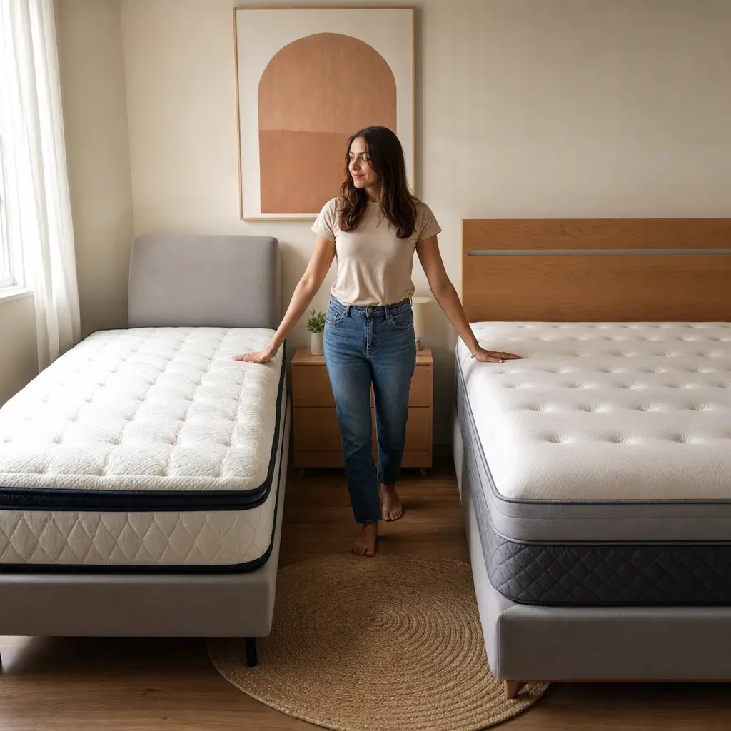 Como escolher o tamanho do colchão certo para não sobrar nem faltar na cama dois colchões