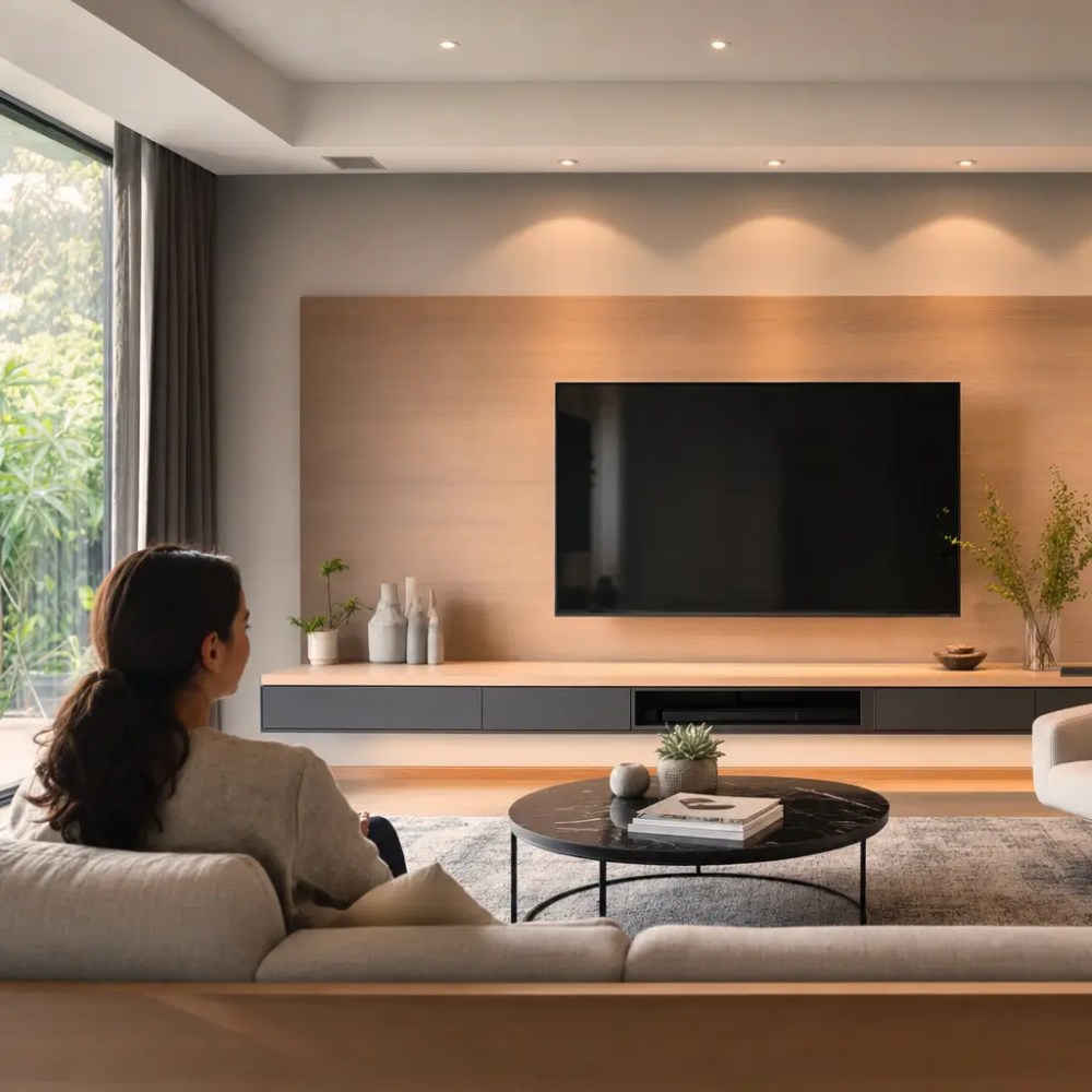 Como escolher painel de TV: altura e medidas painel com TV na sala, sofá e mesa