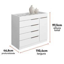 Comoda Sapateira Arv Sevilha Com Porta Joias 1 Porta E 5 Gavetas Aramoveis 37237