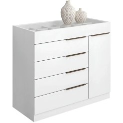 Comoda Sapateira Arv Sevilha Com Porta Joias 1 Porta E 5 Gavetas Aramoveis Branco 67699