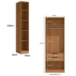 Conjunto Modulado K003 Com 4 Portas De Vidro 4 Gavetas 4 Pecas Kappesberg 44251