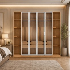 Conjunto Modulado K003 Com 4 Portas De Vidro 4 Gavetas 4 Pecas Kappesberg 90016