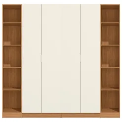 Conjunto Modulado K007 Com 4 Portas 4 Gavetas 4 Pecas Kappesberg Canela Off White 51584
