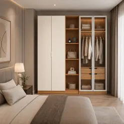 Conjunto Modulado K011 Com 4 Portas Sendo 2 Em Vidro E 4 Gavetas 3 Pecas Kappesberg 62617