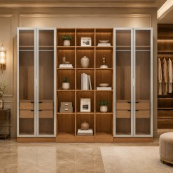Conjunto Modulado K019 Com 4 Portas De Vidro 4 Gavetas 5 Pecas Kappesberg 62435