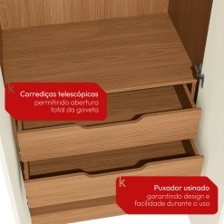 Conjunto Modulado K020 Com 4 Portas 4 Gavetas 3 Pecas Kappesberg 86013