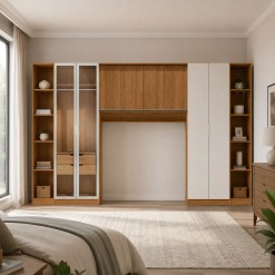 Conjunto Modulado K024 Com 8 Portas Sendo 2 Em Vidro E 4 Gavetas 5 Pecas Kappesberg 49949