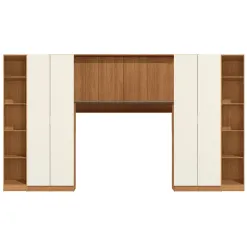 Conjunto Modulado K025 Com 8 Portas E 4 Gavetas 5 Pecas Kappesberg Canela Off White 28018