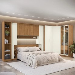 Conjunto Modulado K026 Com 13 Portas Sendo 2 Em Vidro E 4 Gavetas 10 Pecas Kappesberg 49950