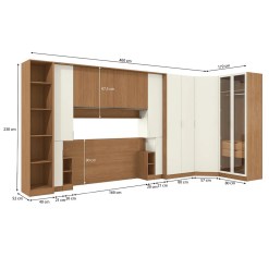 Conjunto Modulado K026 Com 13 Portas Sendo 2 Em Vidro E 4 Gavetas 10 Pecas Kappesberg 59627