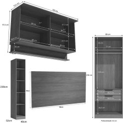 Conjunto Modulado K027 Com 8 Portas E 4 Gavetas 6 Pecas Kappesberg 57446