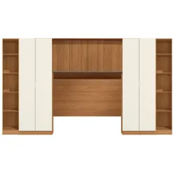 Conjunto Modulado K027 Com 8 Portas E 4 Gavetas 6 Pecas Kappesberg Canela Off White 40173