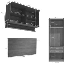 Conjunto Modulado K035 Com 12 Portas Sendo 4 Em Vidro E 4 Gavetas 6 Pecas Kappesberg 21937