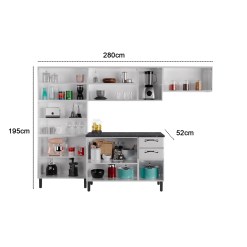 Cozinha New Premium Completa 4 Pecas 14 Portas 2 Gavetas Itatiaia 59506