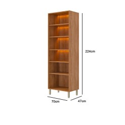 Cristaleira Divina Esplendida Celeste Aurea Com Led E 2 Portas Em Vidro Reflecta Mgm 67459