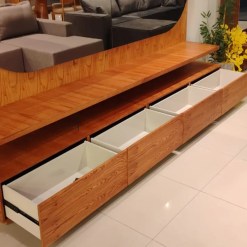 Estante Home Donna 300cm Com Led E Espelho Bronze 4 Gavetas Pollo Decor 84797
