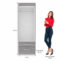 Guarda Roupa Atalaia 2 Portas 2 Gavetas Solteiro Evidencia 11166