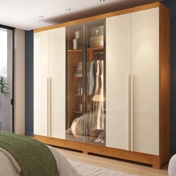Guarda Roupa Memphis Casal 6 Portas Com 2 Reflecta E 4 Gavetas J E A 83441