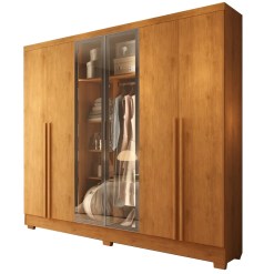 Guarda Roupa Memphis Casal 6 Portas Com 2 Reflecta E 4 Gavetas J E A Nature 47126
