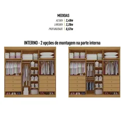 Guarda Roupa Milano Casal 6 Portas 8 Gavetas D Doro 70098