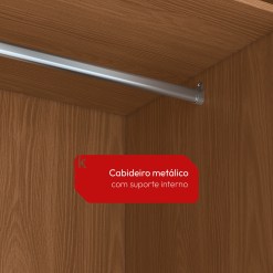 Guarda Roupa T805 Solteiro 2 Portas De Vidro E 2 Gavetas Kappesberg 41159