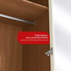 Guarda Roupa T805 Solteiro 2 Portas De Vidro E 2 Gavetas Kappesberg 98441
