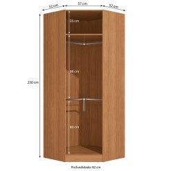 Guarda Roupa T808 Modulo Canto Obliquo 1 Porta Kappesberg 88657