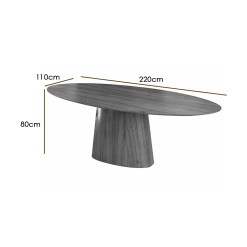 Mesa Barcelona Oval 220x110cm Minas Plac 35597