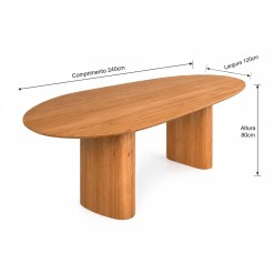 Mesa Florenca 240x120cm Sem Vidro Minas Plac 69643