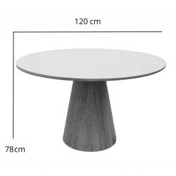 Mesa Paris Redonda 120x120 Com Vidro Minas Plac 24809