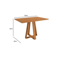 Mesa Pilar 120x80cm Sem Vidro Kappesberg 85536