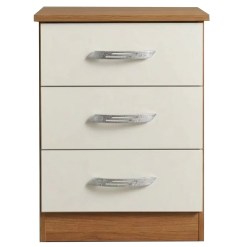 Mesa De Cabeceira Leme Com 3 Gavetas Primicias Cinamomo Off White 19406