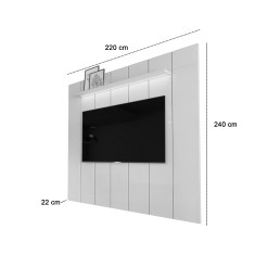 Painel Lumi 220cm Com Led Para Tv Ate 75 Polegadas Ripado Edn 28363