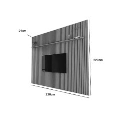Painel Sierra 220cm Para Tv Ate 75 Polegadas Ripado Giga 44342