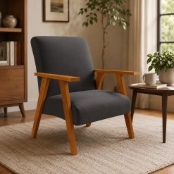 Poltrona Dakar Capri Em Veludo Com Pes Em Mdf Viero 20418