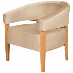 Poltrona Decorativa Valentina Em Veludo House Decor Bege 28151
