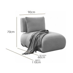 Poltrona Modulada Articulada Madri 90cm Em Veludo Reclinavel House Decor 77769