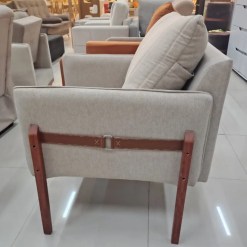 Poltrona Orion Em Linho Com Almofada Solta House Decor 92675